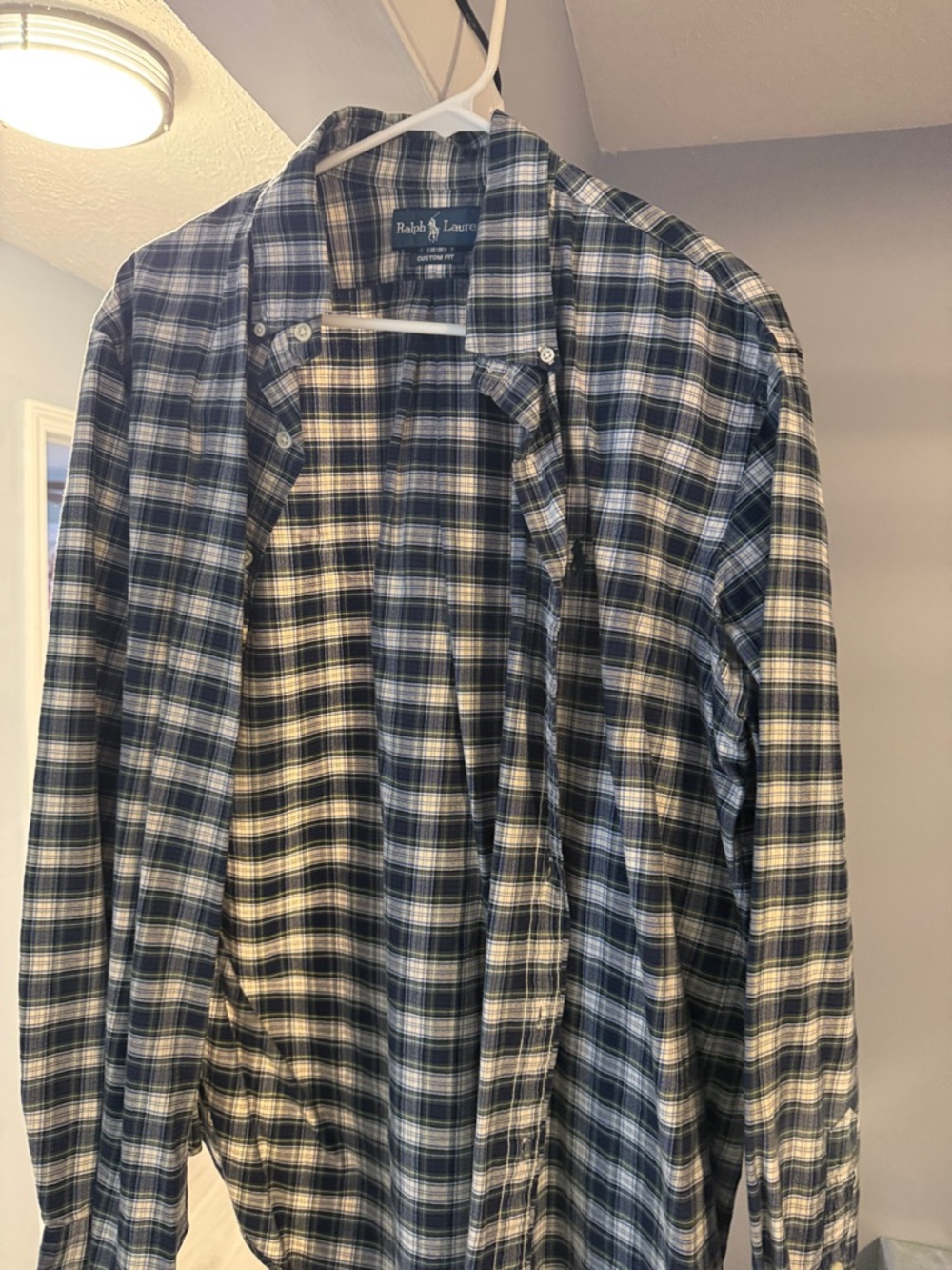 Ralph Lauren Men's Navy and White Plaid Shirt-Jacket